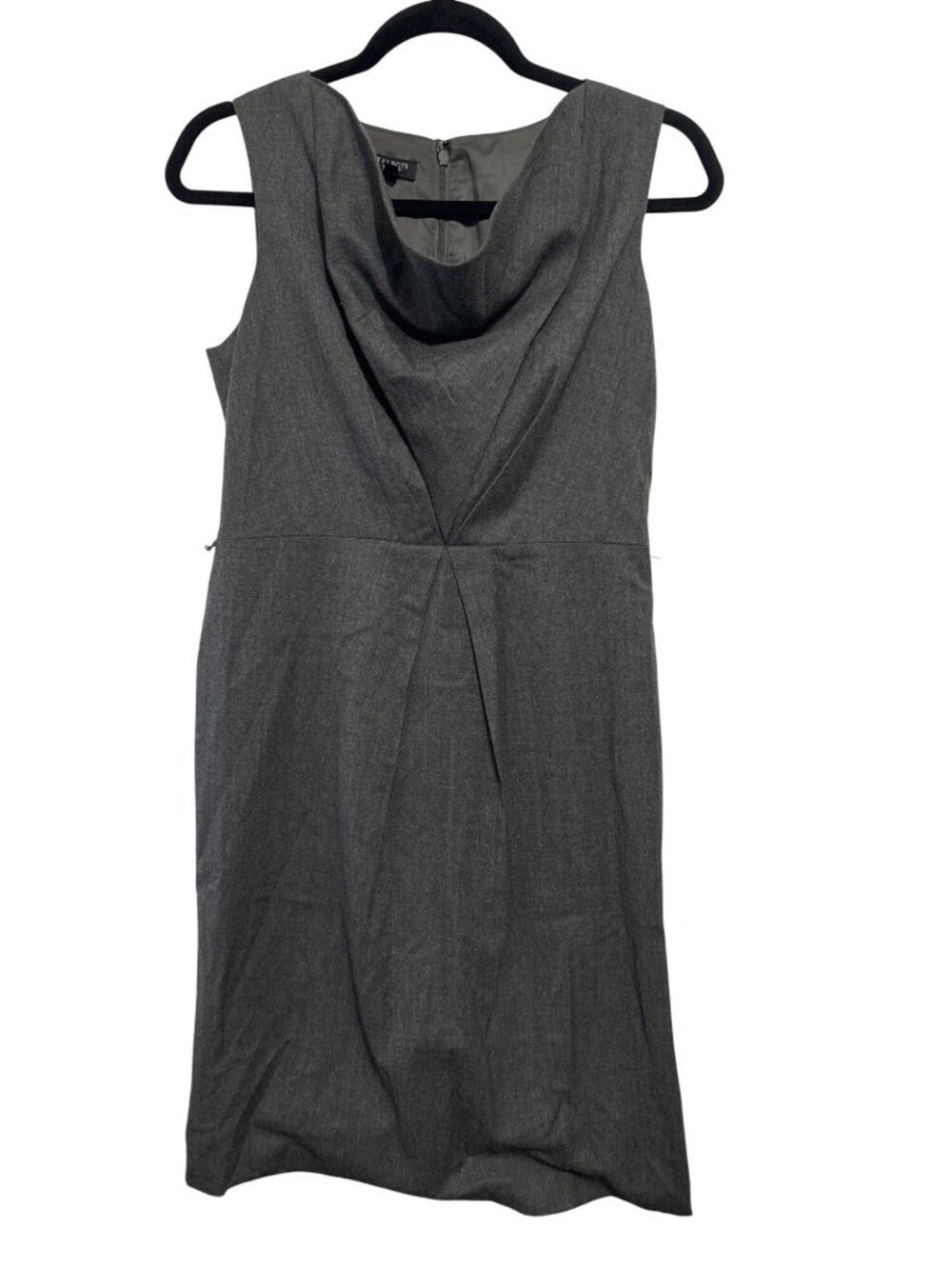 Talbots Gray Sleeveless Cowl Neck Sheath Dress Career Wear Size 6